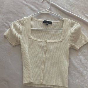 Blue Blush pearl button top, never worn